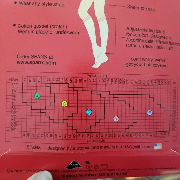 SPANX Footless Body Shaping Pantyhose in Black ~ Size E NEW - Picture 6 of 8